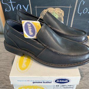 Dr. Scholl's Men's Black Leather Loafers Slip Resistant, size 10.5M..Gel Cushion